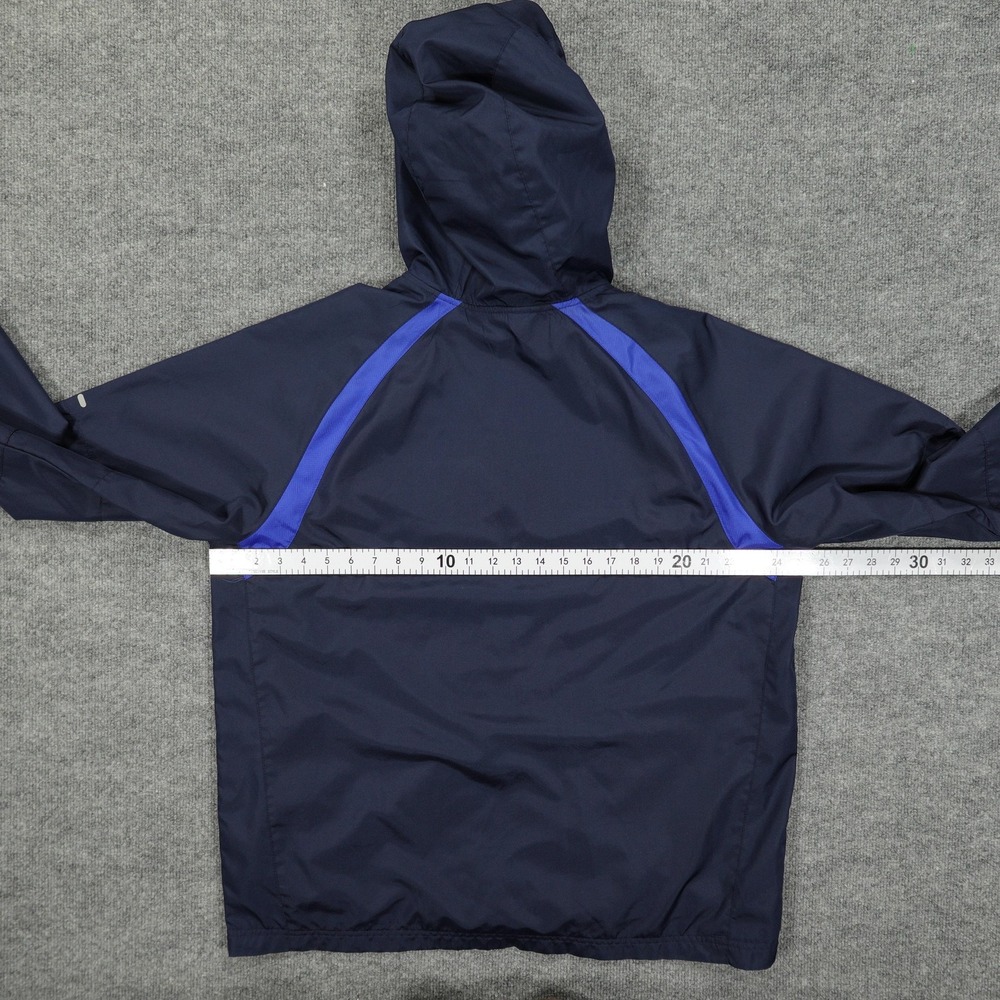 Starter Jacket Mens Large Navy Blue Royal Blue Hooded Mesh Lined Windbreaker Zip - Picture 7 of 9